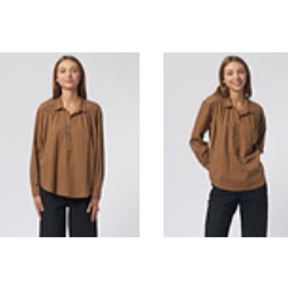 XiRENA Emerie Cotton Long Sleeve Flowy Top Acorn Womens Small Boho Hippie New - Picture 1 of 6